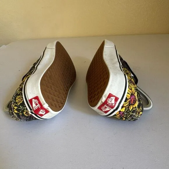 Vans Classic Beauty‎ Skull Sunflower Slip on Shoes Mens Sz 5 Women's Sz 6.5 Rare