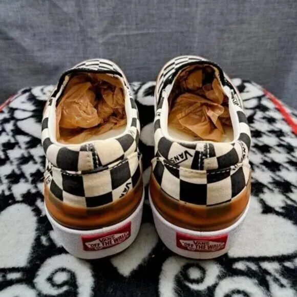 Vans classic black and white checkered canvas shoes