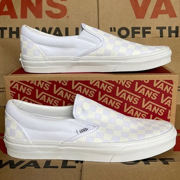 Vans Classic Men’s Slip On Checkerboard True White/ True White sneakers