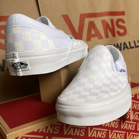 Vans Classic Men’s Slip On Checkerboard True White/ True White sneakers