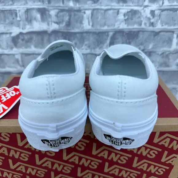Vans Classic Slip On True White Canvas Shoes VN000ZBUENS Kids Size 11 New