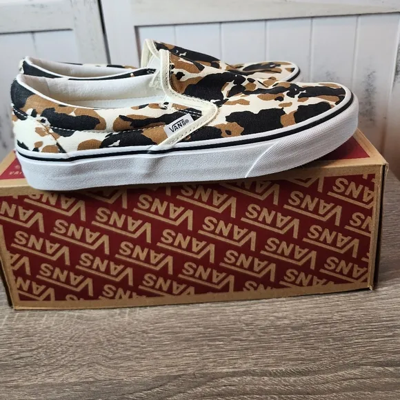 Vans Cow Print Slip-On Shoes Canvas Sneakers