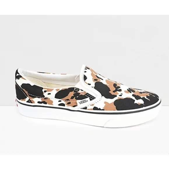 Vans Cow Print Slip-On Shoes Canvas Sneakers