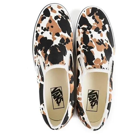 Vans Cow Print Slip-On Shoes Canvas Sneakers