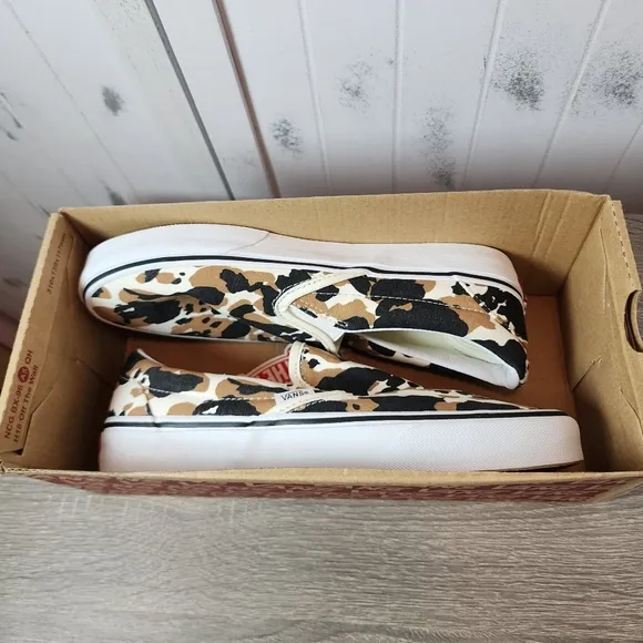 Vans Cow Print Slip-On Shoes Canvas Sneakers