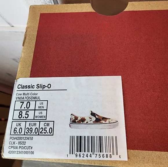 Vans Cow Print Slip-On Shoes Canvas Sneakers