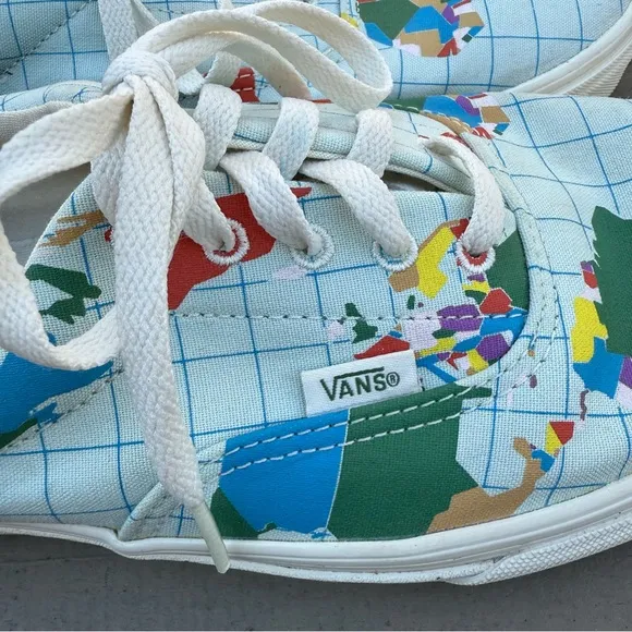 VANS Era Canvas Save Our Planet World Map Sneakers Shoes size 12