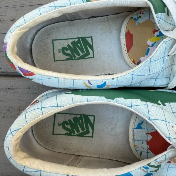 VANS Era Canvas Save Our Planet World Map Sneakers Shoes size 12