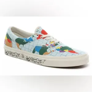 VANS Era Canvas Save Our Planet World Map Sneakers Shoes size 12