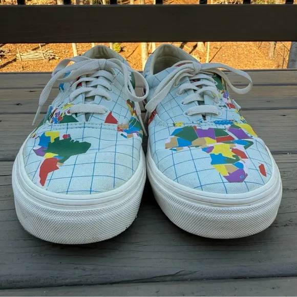VANS Era Canvas Save Our Planet World Map Sneakers Shoes size 12