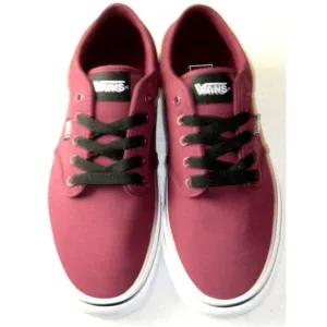 Vans Men's Atwood Canvas Oxblood Red White Classic Skate shoes Size 11 NIB