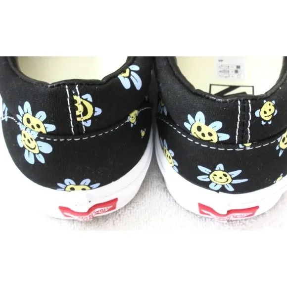 Vans Men's Classic Slip On Trippy Grin Floral Black Canvas Shoes Sizes NIB