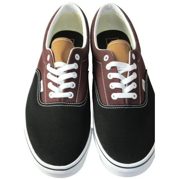 Vans Men's Era Color Block Canvas Black Brown Classic Skate shoes Sizes NIB
