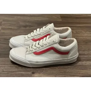 Vans Mens Old Skool Style 36 Decon SF Leather Sneakers Size 10 True White/Red