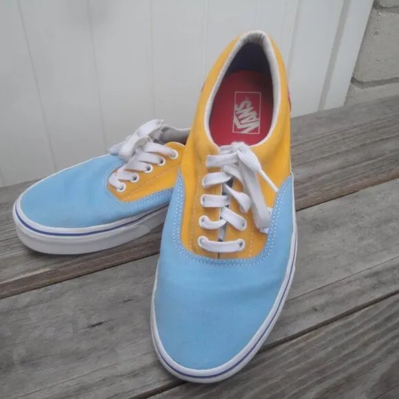 Vans Men's Shoes ERA CANVAS 'COLOR BLOCK Blue Pink and Orange 10.5