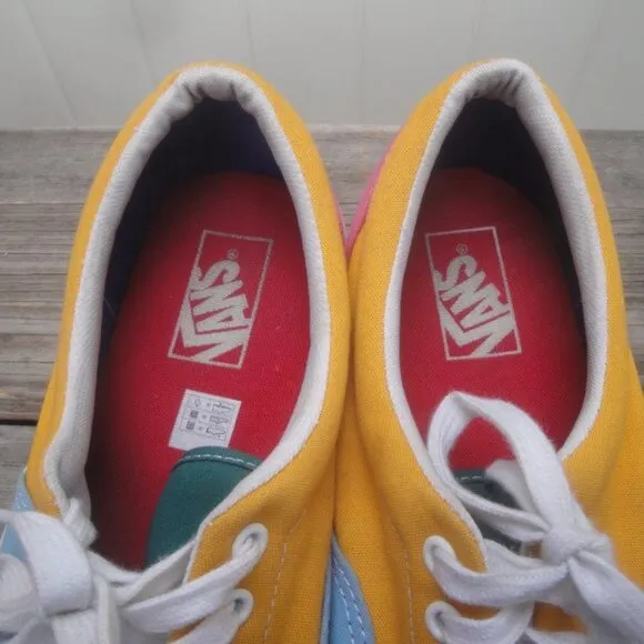Vans Men's Shoes ERA CANVAS 'COLOR BLOCK Blue Pink and Orange 10.5