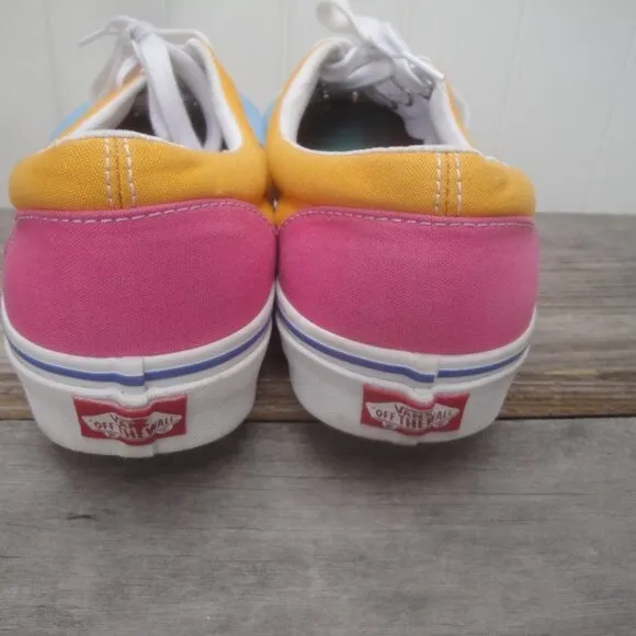 Vans Men's Shoes ERA CANVAS 'COLOR BLOCK Blue Pink and Orange 10.5
