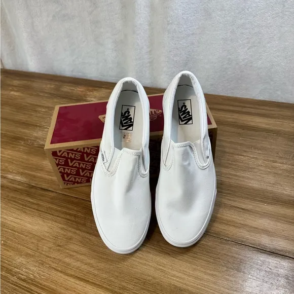 Vans Men's White Slip-On Shoes