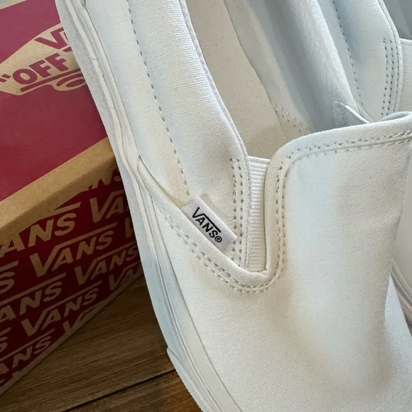 Vans Men's White Slip-On Shoes
