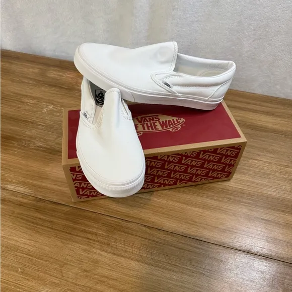 Vans Men's White Slip-On Shoes