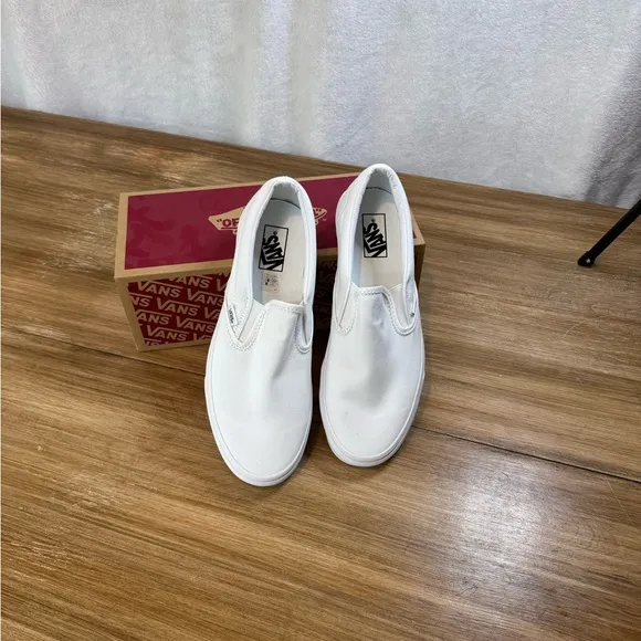 Vans Men's White Slip-On Shoes