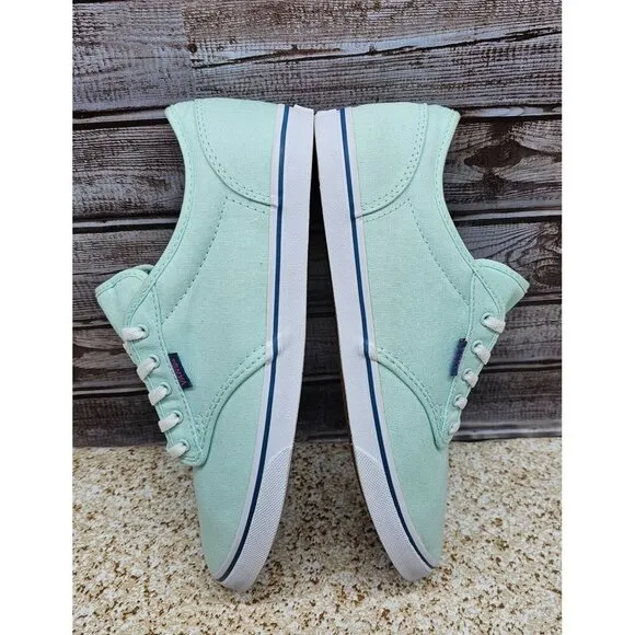 Vans Mint Green Lace Up Canvas Women's Shoes Size 10
