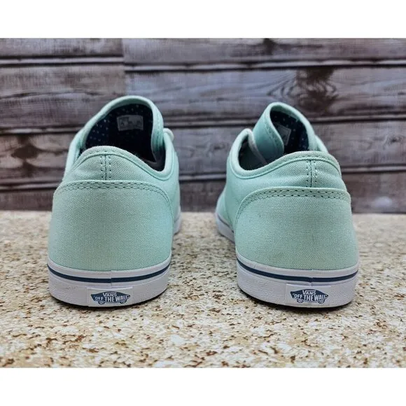 Vans Mint Green Lace Up Canvas Women's Shoes Size 10