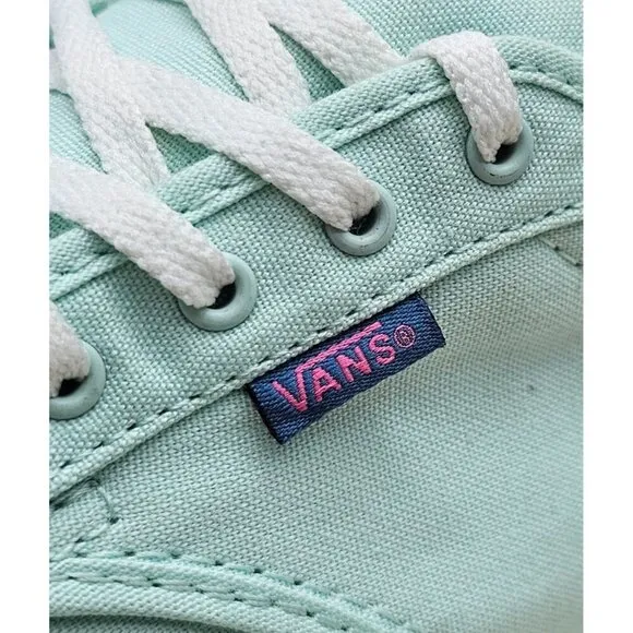 Vans Mint Green Lace Up Canvas Women's Shoes Size 10