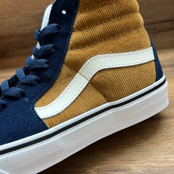 Vans Navy and Brown High-Top Sneakers