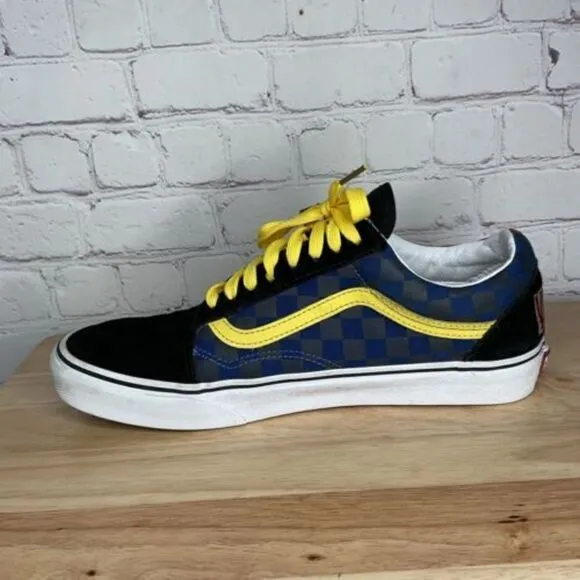 Vans Old Skool Black Blue Yellow Red Canvas Suede Shoes 507698 Mens 10