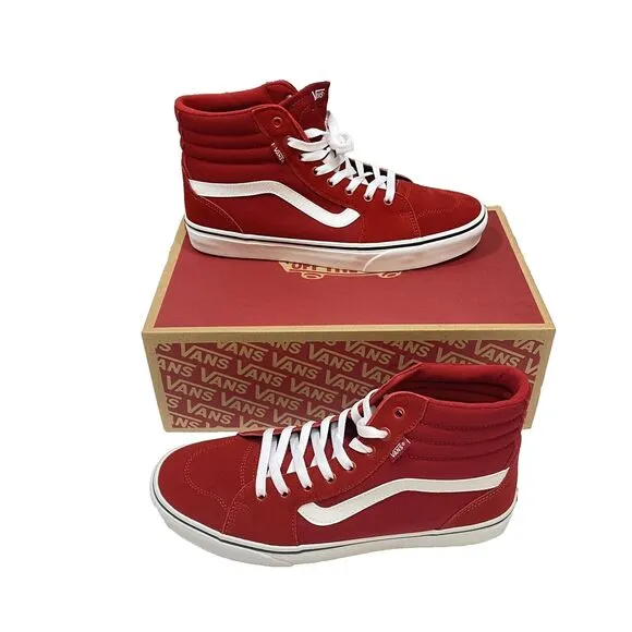 Vans Shoes Men's 13 Red Chili Pepper Filmore Hi Suede Canvas Skater VN0A5KXTCPE