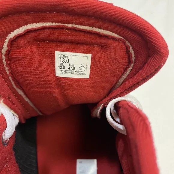 Vans Shoes Men's 13 Red Chili Pepper Filmore Hi Suede Canvas Skater VN0A5KXTCPE