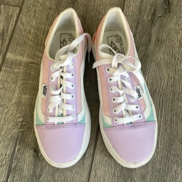 Vans shoes pastel color leather size 7 kids Easter Spring