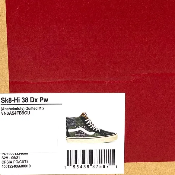 VANS Sk8-Hi 38 DX PW Sneaker Anaheim Canvas Suede Black Multi Men VN0A54FB9GU