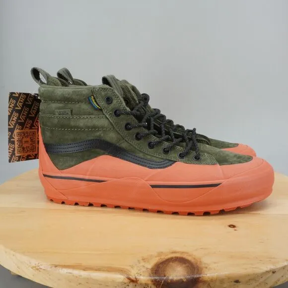 Vans Sk8-Hi Dip MTE-2 Mens Size 11 Shoes Olive Orange Insulated Hiking NEW