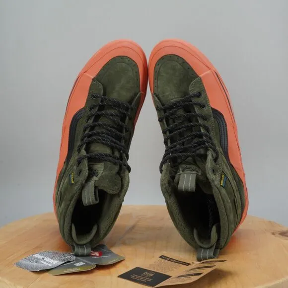 Vans Sk8-Hi Dip MTE-2 Mens Size 11 Shoes Olive Orange Insulated Hiking NEW