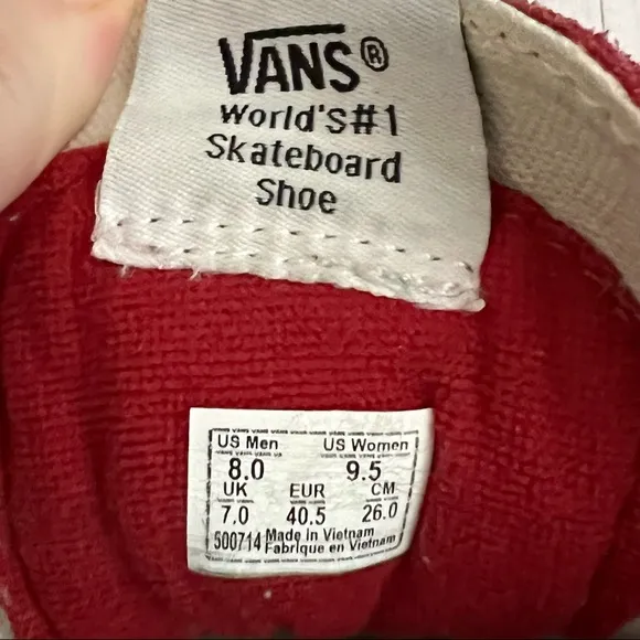 Vans SK8-HI Mix Checker Chili Pepper Red &amp; White M8/W9.5