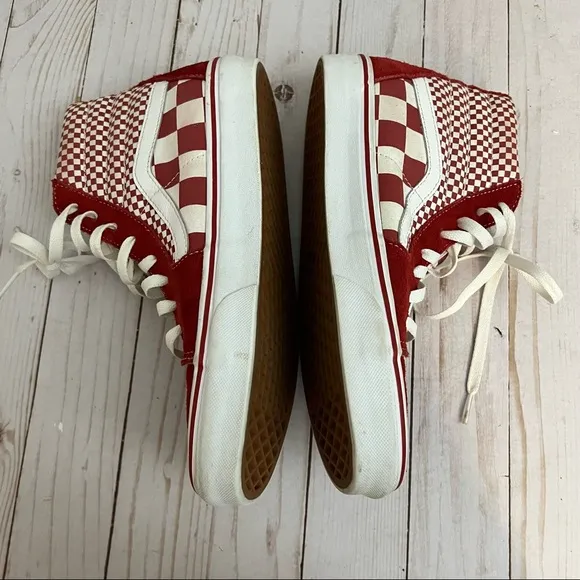 Vans SK8-HI Mix Checker Chili Pepper Red &amp; White M8/W9.5