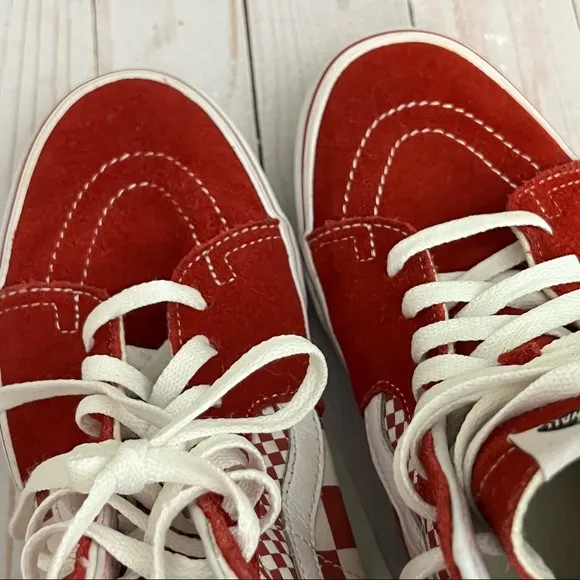 Vans SK8-HI Mix Checker Chili Pepper Red &amp; White M8/W9.5