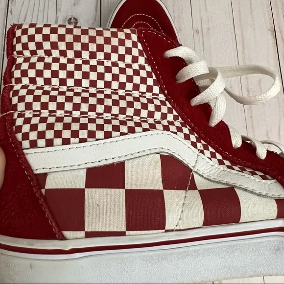 Vans SK8-HI Mix Checker Chili Pepper Red &amp; White M8/W9.5