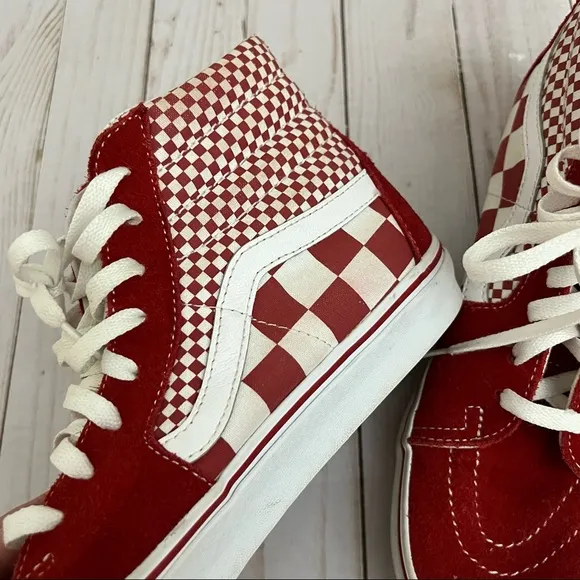 Vans SK8-HI Mix Checker Chili Pepper Red &amp; White M8/W9.5