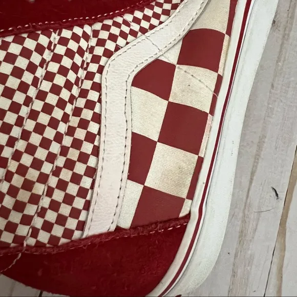 Vans SK8-HI Mix Checker Chili Pepper Red &amp; White M8/W9.5