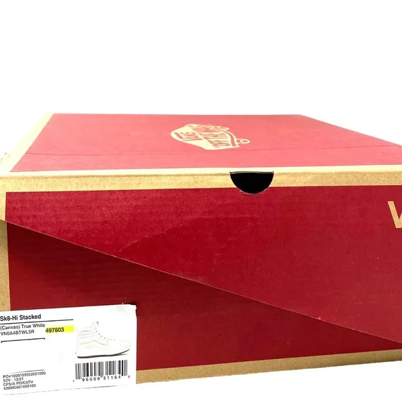 VANS Sk8-Hi Stacked Sneakers Women Size Platform Shoes White Canvas VN0A4BTWL5L