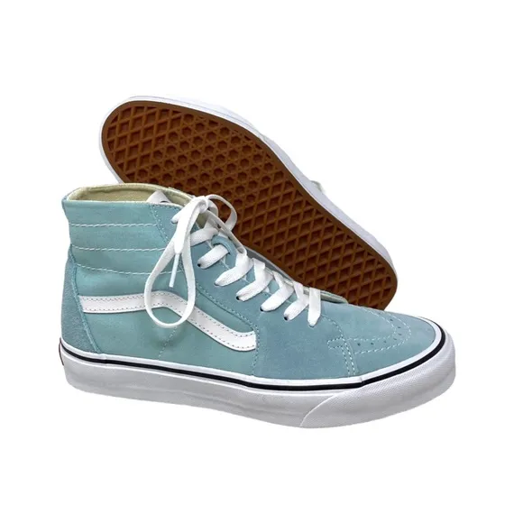 VANS Sk8-Hi Tapered Sneakers Women's Suede Blue Canvas Shoes Casual VN0A5KRUH7O
