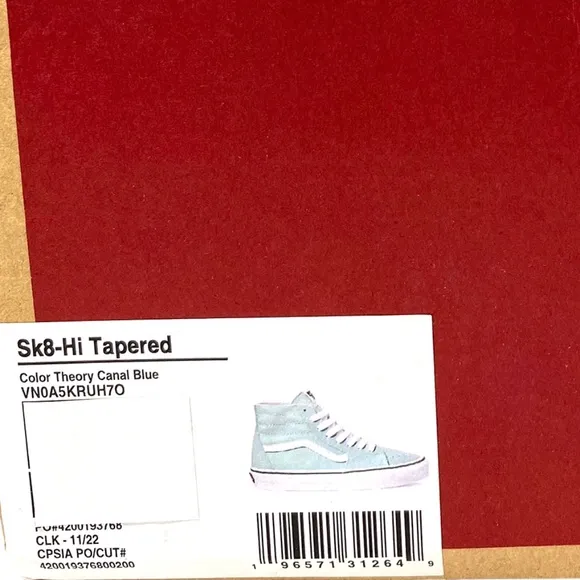 VANS Sk8-Hi Tapered Sneakers Women's Suede Blue Canvas Shoes Casual VN0A5KRUH7O