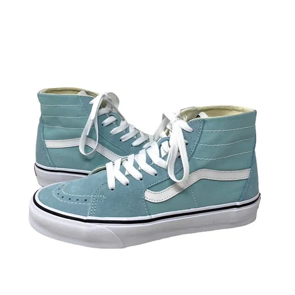 VANS Sk8-Hi Tapered Sneakers Women's Suede Blue Canvas Shoes Casual VN0A5KRUH7O