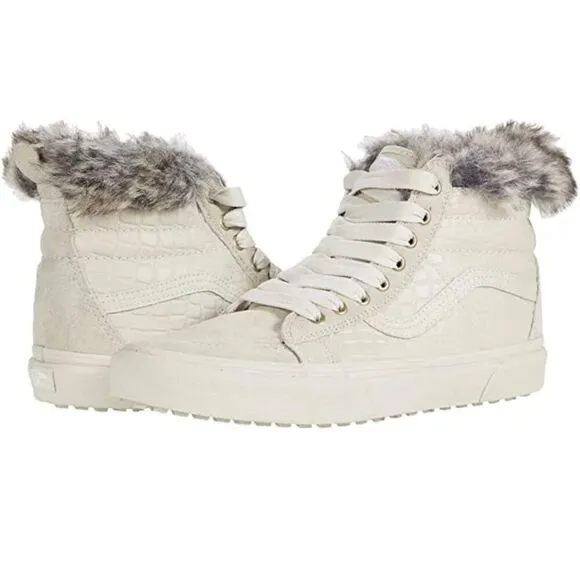 Vans Sk8-Hi MTE 360 All Weather Gray Faux Fur lined Eco Dry Sneaker/Boot size 9