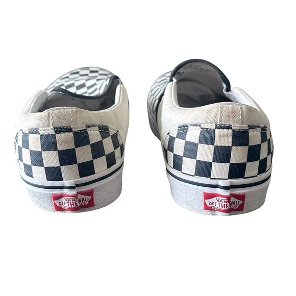 VANS Slip On Black White Checkerboard Shoes, Mens Size 11.5