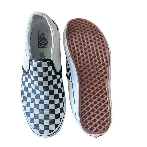 VANS Slip On Black White Checkerboard Shoes, Mens Size 11.5