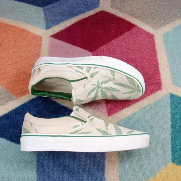 VANS  Slip on Skater Shoes Hemp Palm Leaf M 5.5 / W 7